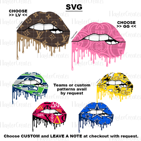 Lips Drip LV Pattern, LV Logo Svg, LV Pattern Svg, Logo Svg, Brand Logo  Svg, Instant Download
