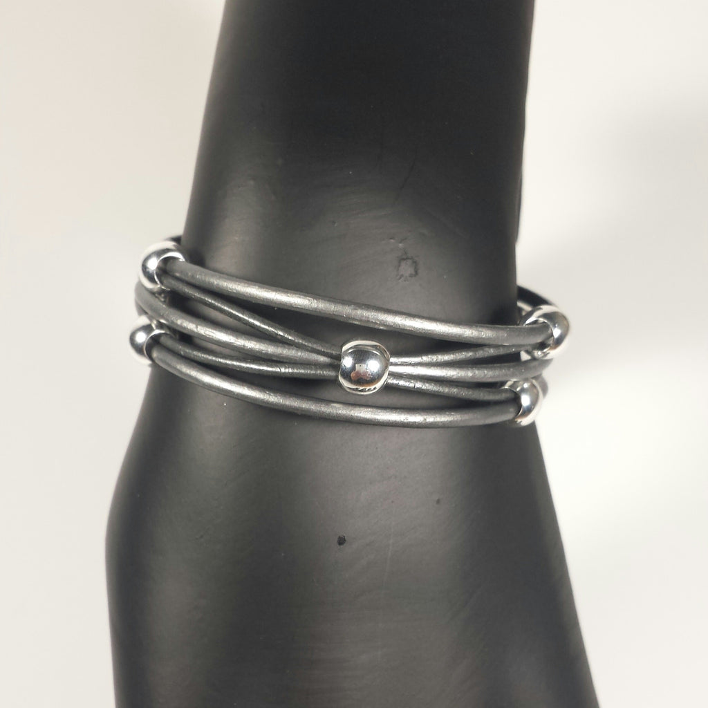 Metallic Leather + Beads