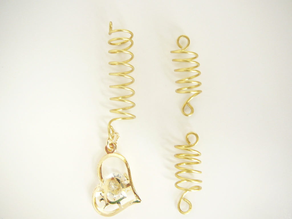 * Wire Coil Loc Sleeve Gold w/charm