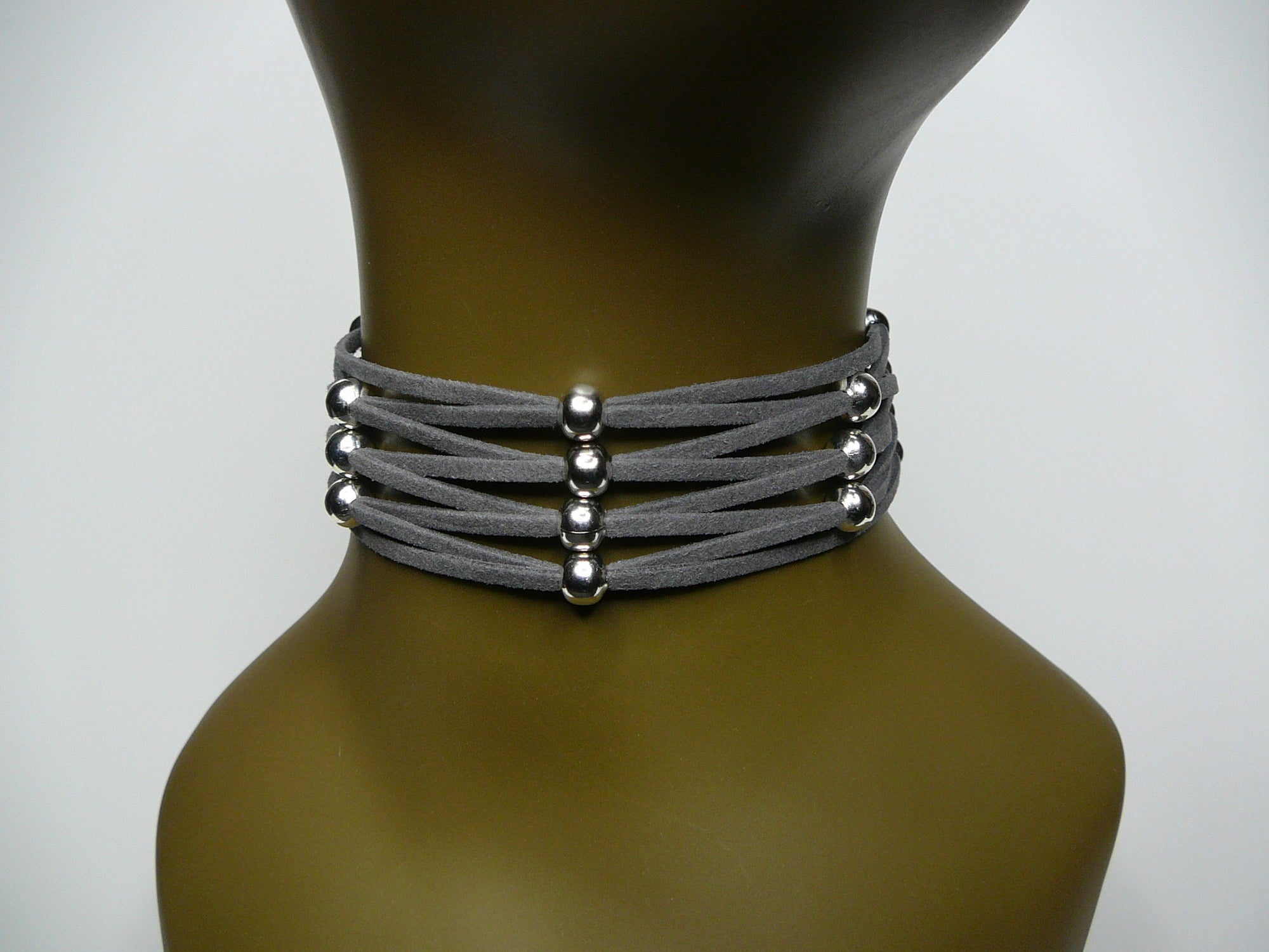 Faux Suede w/Silver Beads