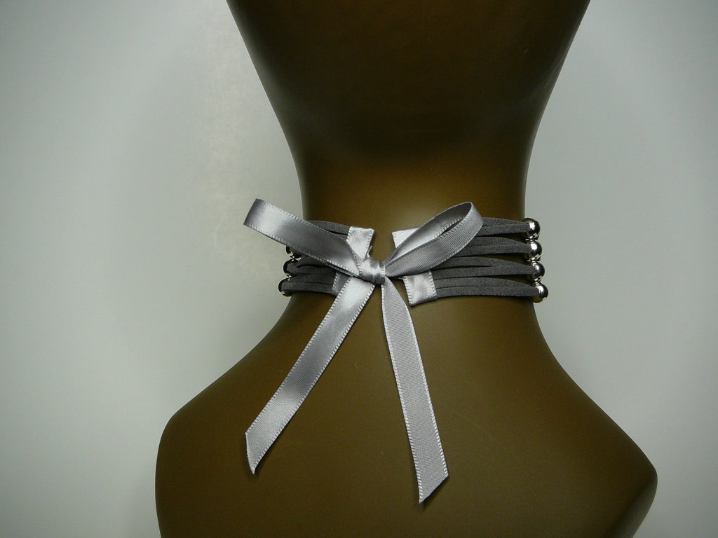 Faux Suede w/Silver Beads