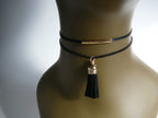 Layered Faux Suede w/chain