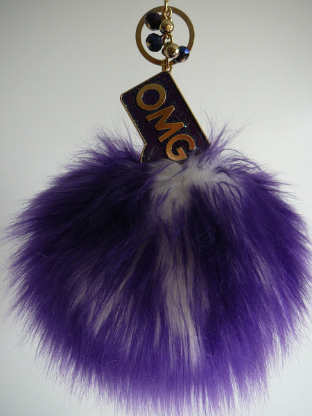 Faux Fur w/Charm Purple