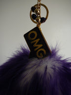 Faux Fur w/Charm Purple