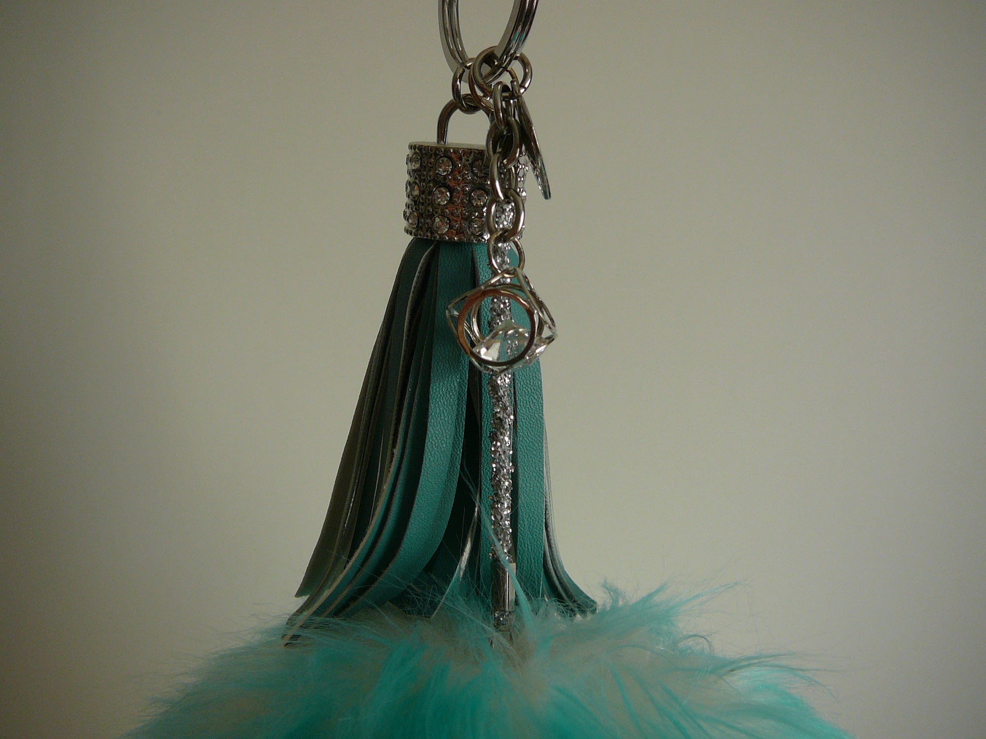Faux Fur w/Charm Turquiose