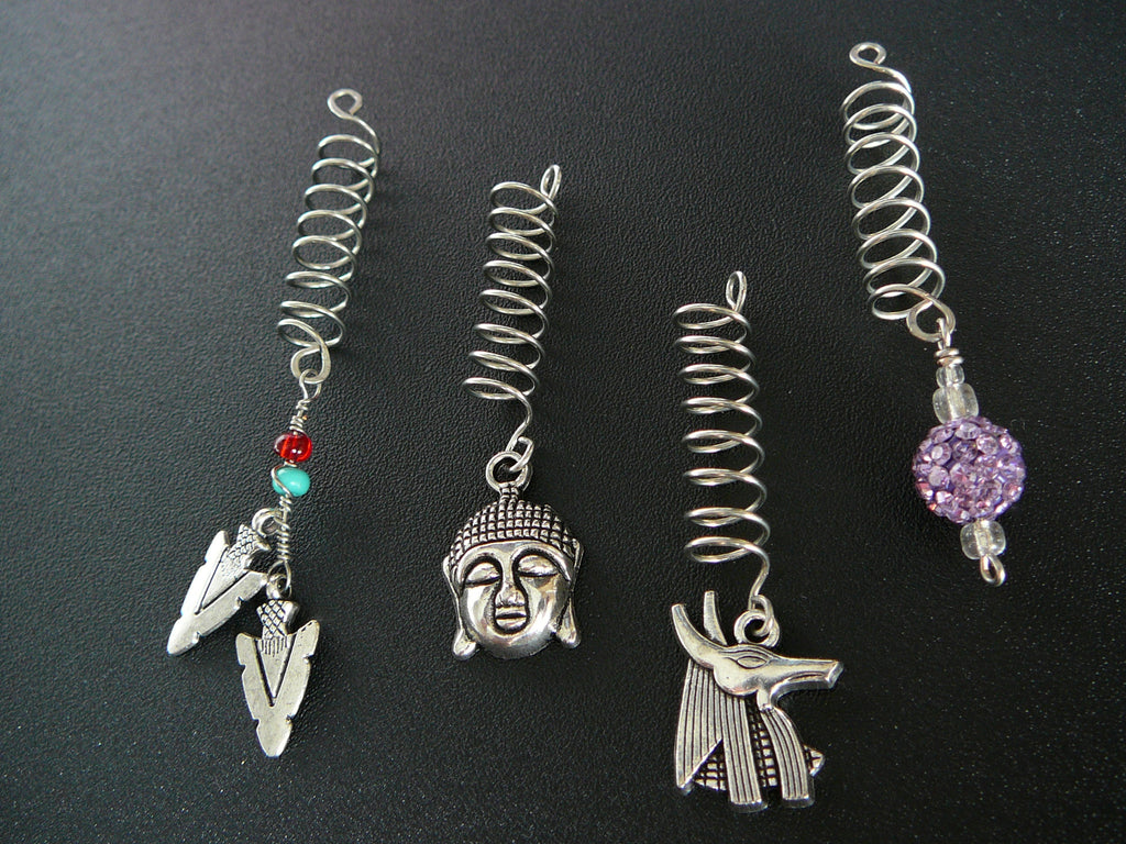 Wire Coil Loc Sleeve Silver w/charm