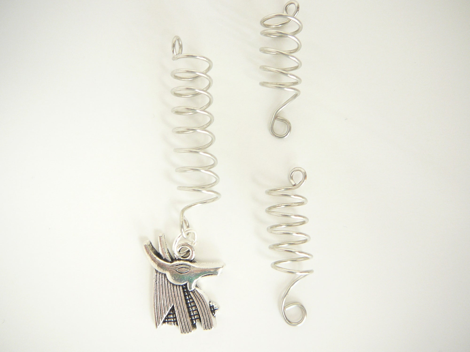 Wire Coil Loc Sleeve Silver w/charm
