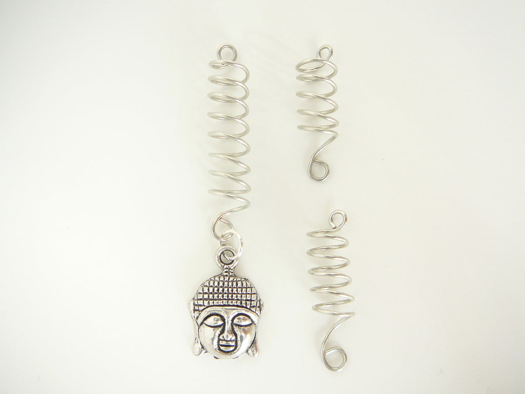 Wire Coil Loc Sleeve Silver w/charm