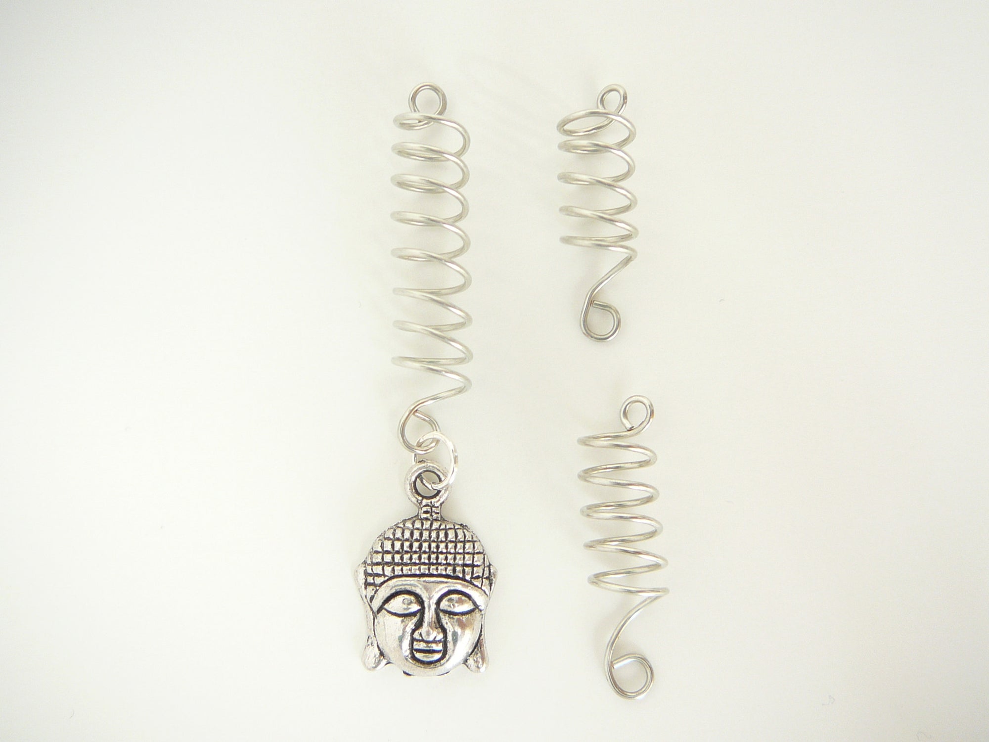 Wire Coil Loc Sleeve Silver w/charm