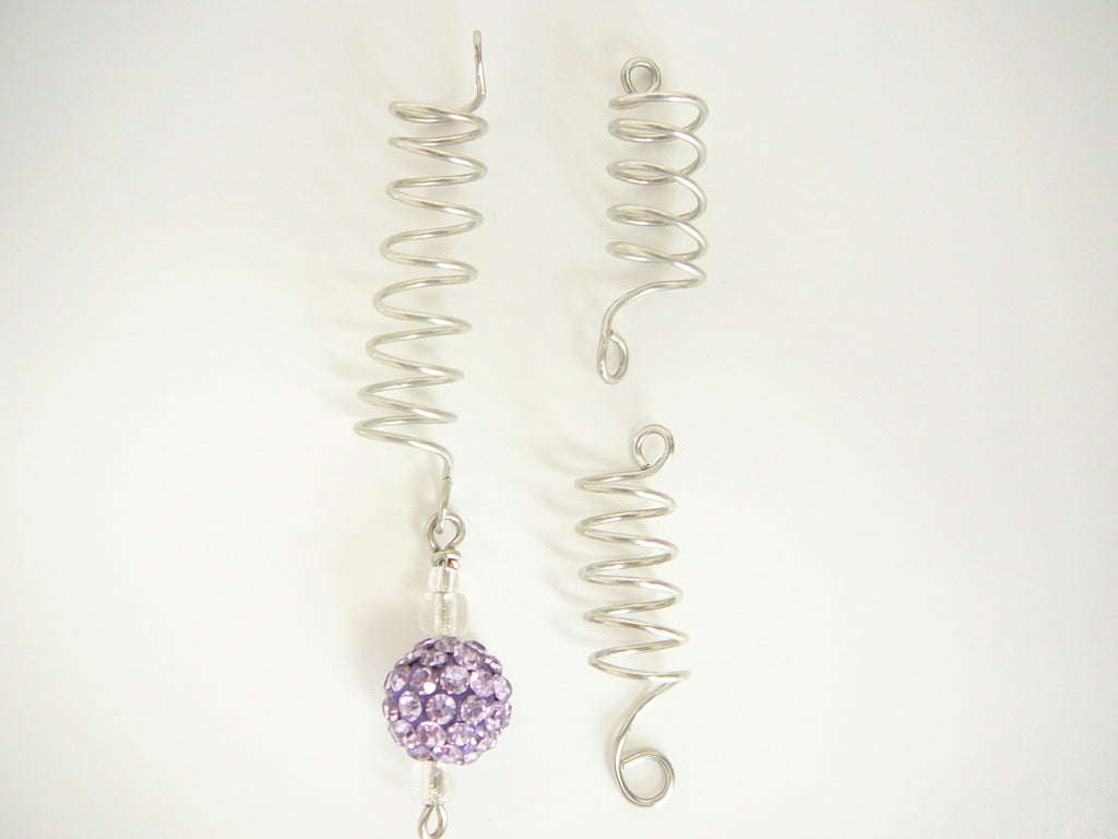 Wire Coil Loc Sleeve Silver w/charm