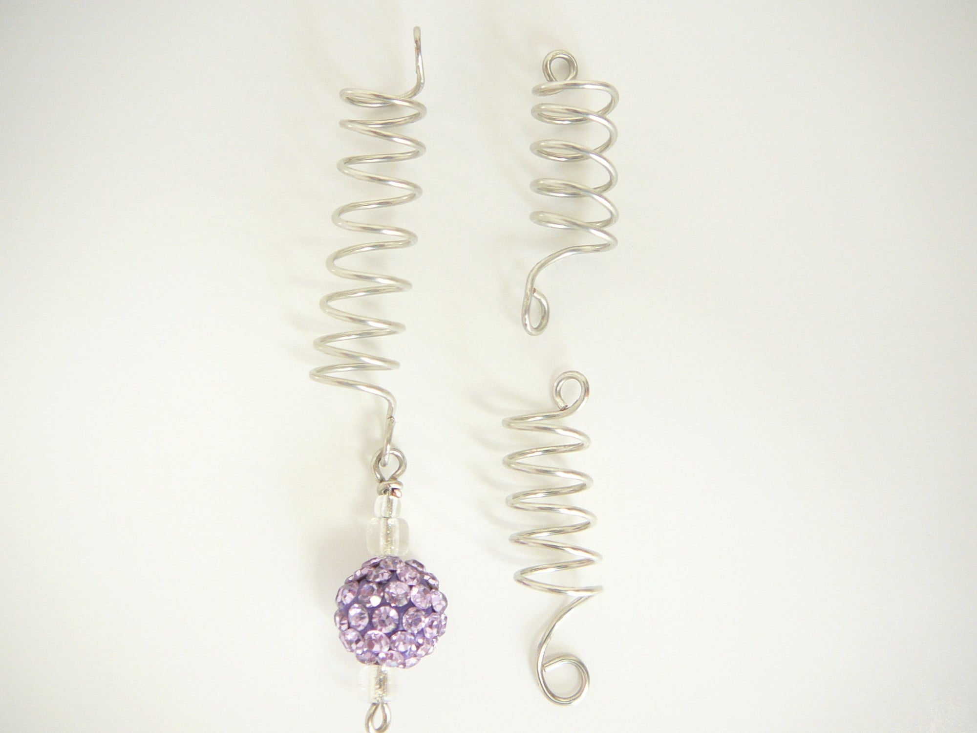 Wire Coil Loc Sleeve Silver w/charm