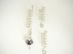 Wire Coil Loc Sleeve Silver w/charm