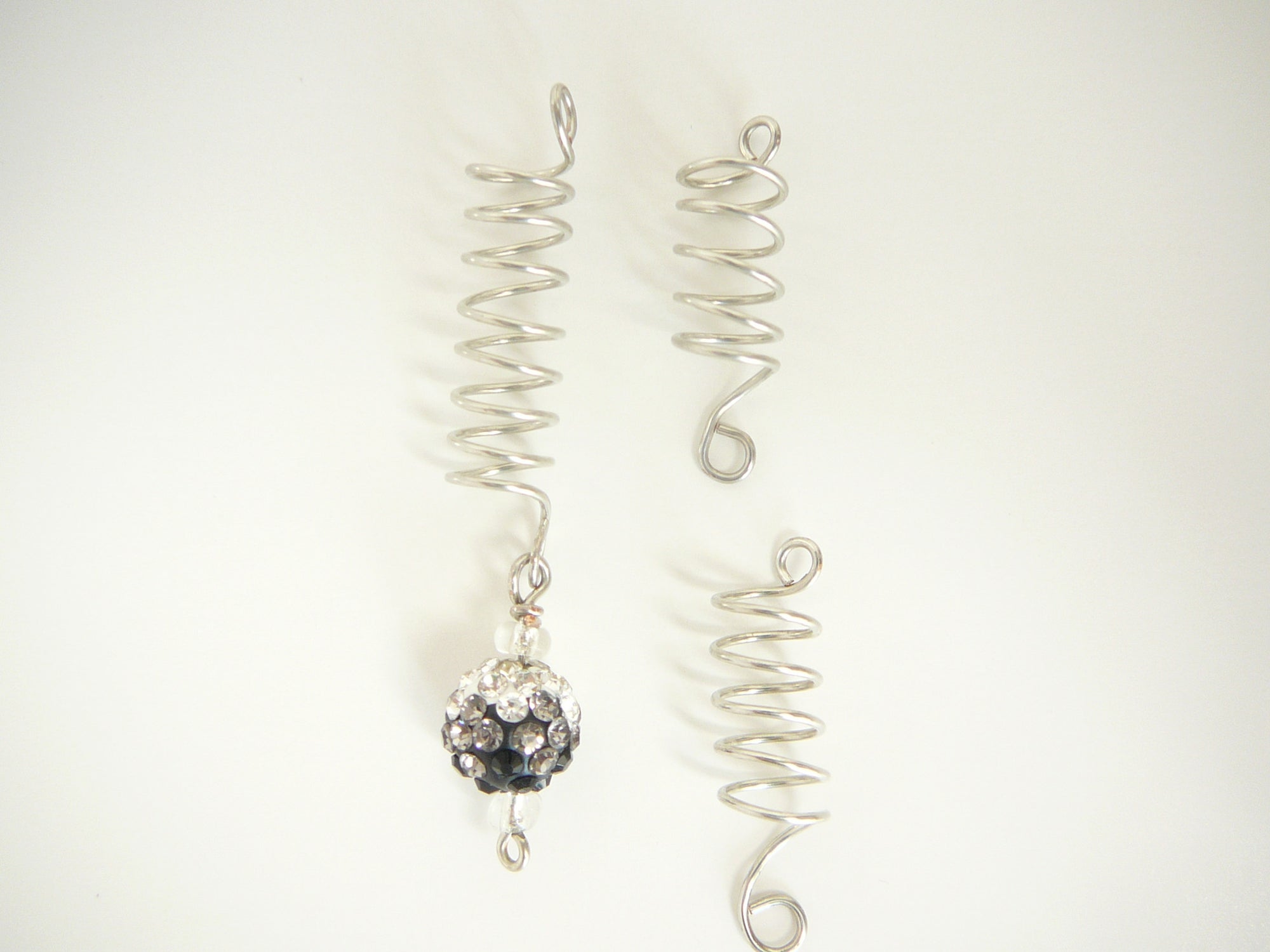 Wire Coil Loc Sleeve Silver w/charm